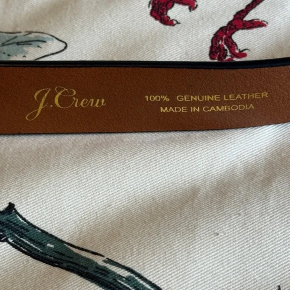 J. Crew Cowhide Belt Gold Buckle Leopard Print - Picture 6 of 8